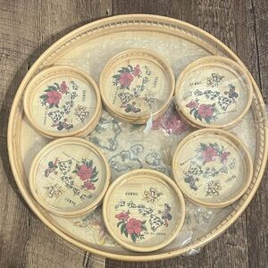 Hawaiian Bamboo Coasters Set